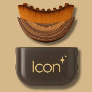 Icon Lymphatic Contour Face Brush, Reduces Puffiness & Restores Definition, Ultra-Soft Face Brush for Lymphatic Drainage, Naturally Sculpted Look, Gentle on All Skin (1 Set)
