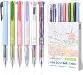 Four Candies 6 PCS Multicolor Pen, 0.5mm Colored Pens, 4-in-1 Multicolor Ink Pens, 18 Colors Retractable Ink Pens for Office, School Supplies