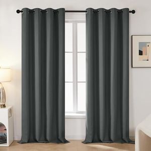 Deconovo Blackout Curtains Dark Grey 52Wx84L 2 Panels