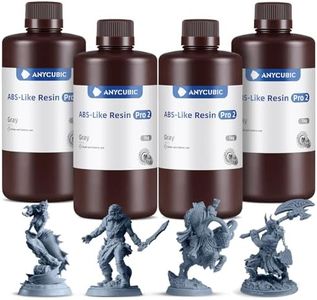 ANYCUBIC ABS-Like Resin Pro 2 Bundle, Upgraded 8K 3D Printer Resin with Enhanced Strength and Toughness, Wide Compatibility for All LCD Resin 3D Printers (4Packs*1kg Grey, 4kg in Total)