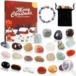 ADBAOBO Christmas Advent Calendar 2024, Xmas Vacation Crystal Rock Collection Countdown Calendar for Kids Girls Boys Teens Adults, Gem Stone Minerals & Fossils Geographic Science Advent Calendar