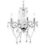 Chrome Chandelier Mini Crystal Chandelier 4 Light Candle Style Chandelier for Dining Room