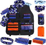 Ultimate Kids Tactical Vest Kit for Nerf Guns,Fits for All N Series, Perfect for Boys 8 to 12 and Girls Includes Vest, Reload Clips and Targets