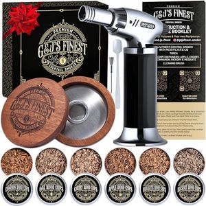 Whiskey Smoker Kit | Cocktail Smoker Kit with Torch, Scorch Shield, Lid, 6 Wood Chips & Gift Box for Smoked Old Fashioned| Bourbon Smoker