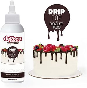 Dekora – Choco Drip Colore Cioccolato Nero | Decorazione con Effetto a Goccia per Torte Drip Cake - 180g