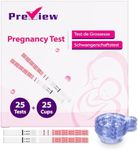 Preview Pregnancy Test Strips 25x Early Pregnancy Tests with Urine Cups 10 MIU/mL 6 Days Early Detection