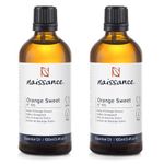 Naissance Sweet Orange Essential Oil (No. 105) - 200ml (2 x 100ml) - Pure, Natural, Cold Pressed, Cruelty Free, Vegan and Undiluted - Use in Aromatherapy & Diffusers