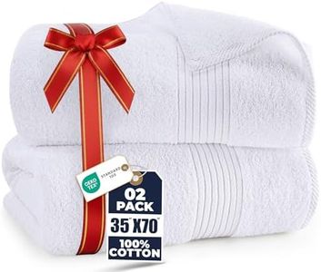 Utopia Towels - Luxurious Jumbo Bath Sheet 2 Pack - 100% Cotton Highly Absorbent and Quick Dry Extra Large Bath Towel - Super Soft Hotel Quality Towel (90 x 180 cm, White)