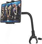 Cuxwill Gooseneck Spin Bike Tablet Mount Holder for 4-13" iPad Device, Universal Treadmill Bicycle Handlebar Holder, Indoor Stationary Cycling Stand for iPad Pro Air Mini, Samsung Tab, Kindle Fire