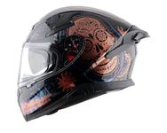 AXOR Apex Trance ISI ECE & DOT Certified Full Face Helmet for Men and Women with Pinlock Fitted Outer Clear Visor and Inner Smoke Sun Visor(Black Gold, Size:L)