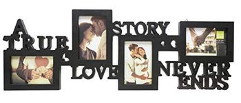 Kiera Grace Collage Frame - True Love, Holds 4-4"x6" Photos, Black, 10 by 30" (PH44000-6)