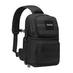 MOSISO Camera Sling Bag, DSLR/SLR/Mirrorless Tactical Camera Crossbody Bag Case Photography Slingpack with Tripod Holder & Removable Modular Inserts Compatible with Canon/Nikon/Sony/Fuji, Black