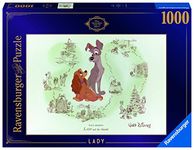 Ravensburger Disney Treasures from The Vault: Lady 1000 Piece Jigsaw Puzzle for Adults - 16863 - Every Piece is Unique, Softclick Technology Means Pieces Fit Together Perfectly - Amazon Exclusive