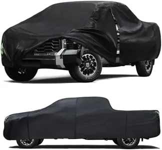 Qualencey 6 Layers Truck Cover Waterproof All Weather for Automobiles,Car Cover Custom Fit for Toyota Tundra 2007-2024,Outdoor Full Exterior Cover Black,Up to 233.6 inch, 5.5 Bed Length