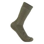 Carhartt Men's Midweight Merino Wool Blend Uniform Crew Sock, Army Green, X-Large