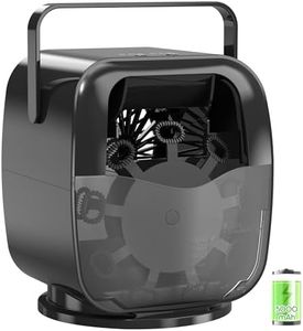 5000mAh Rechargeable Bubble Machine, 90°/180°/360° Auto Rotation, 3 Speeds, Automatic Bubble Blower for Parties, Weddings, Getherings Indoor Outdoor, Bubble Maker Toy for Toddlers, Kids, Pets