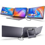 KYY 14" Portable Triple Monitor for Laptop, Laptop Screen Extender with Full HD IPS Display, Laptop Extended Monitor Compatible with Mac, Windows, Chrome, Fits 12-16 Inch Laptops