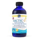 Nordic Naturals Arctic-D CLO - Cod Liver Oil With Added Vitamin D3 for Bone Health and Mood Support, Promotes Heart and Brain Health, Lemon, 237 mL