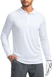 G Gradual Men's Polo Shirt Long Sleeve Golf Shirts Lightweight UPF 50+ Sun Protection Cool Shirts for Men Work Fishing Outdoor, A-White, Large