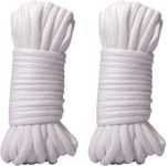 2 Ropes 10M 32Ft Extra Long Premium Cotton Rope No Fraying -White