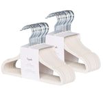 3 Sprouts Velvet Baby Hangers - Non-Slip, Durable Infant Toddler Kids Hangers - Baby Clothes Hanger for Closet - Cintres Pour Bebe - Pack of 30 - Cream