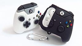 Fun Novelty (X Video Games Controller Switch) AIrpod (2nd Generation) Silicon Protective Jacket/Case with Carabiner Keyring (Black)