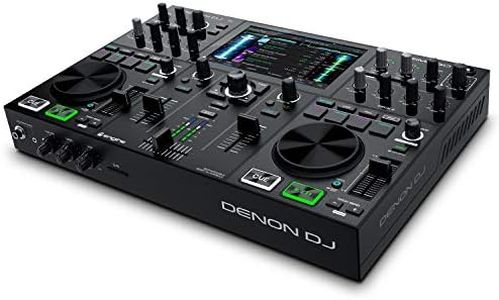 Denon DJ PRIME GO – Portable DJ Controller and Mixer with 2 Decks, WIFI Streaming, 7-Inch HD Touchscreen, DJ Set with Lights Control and Rechargeable Battery