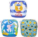 ALVABABY Cloth Swim Diaper 3pcs Baby Snap Reusable Adjustable Swimming Diaper Baby Boy and Girl 3SWY45-AU