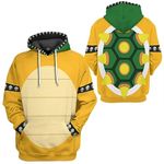 fczfczklk Super Brothers Peach Luigis Bowser 3D Printed Hooded Sweatshirt pullover Cosplay Comics Costume, Yellow, Small