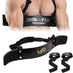 JP Arm Blaster Bicep Isolator Curl - Double Riveted, Adjustable Strap for Curling and Well Balance Support (Black)