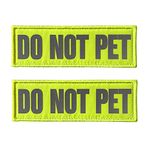 Reflective Dog Patches 2 Pack Service Dog ，in Training， do not Pet Tags for Hook and Loop Patches Vests and Harnesses (DO NOT PET, 6x2 inch)