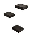 WELLAND Small Size Square Wall Showcase Display Shelves, Set of 3 (Black)