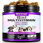 15-in-1 Dog Vitamins and Supplements, 150 Chews Dog Vitamins, for Dogs Hip and Joint, Skin Coat, Skin Health, Gut Health, Heart Health, for All Breeds and Ages Dogs