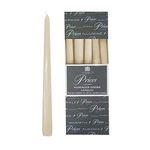 Price's Candles - 10" Venetian Wrapped Dinner Candles - Ivory - 10 Pack - 7 Hour Burn Time - Unscented - Non-Drip - Solid Colour - Multi-Purpose