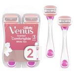 Gillette Venus ComfortGlide White Tea Scented Women's Disposable Razor, 2 Count