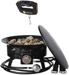 Flame King Smokeless Propane Fire Pit, 19-inch Portable Firebowl, 58K BTU with Propane Grip Scale, Self Igniter, Cover, & Carry Straps for RV, Camping, & Outdoor Living