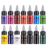 STIGMA Professional Tattoo Ink Color Set 14 Colors with 15 ml 1/2oz per Bottle Tattoo Ink Set for Tattoo Artist and Beginners Tattoo Supplies TI4003-15-14