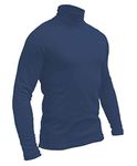 Hann Brooks Mens Soft Cotton Ski Golf Polo Roll Neck Top Black, Brown, Grey, Navy, White S M L XL 2XL 3XL (M, Navy Blue)