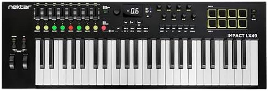 Nektar Impact LX49 mk3 MIDI Keyboard Controller | 49 Key Velocity-Sensitive Keyboard with DAW Integration, Pads, Faders, Encoders, Scale & Chord Mode, NKS Support, Compatible with Mac/PC