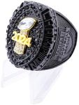 guancrown 2024 Fantasy Football Championship Trophy Ring Award Prize Sports Winner FFL Champion Ring, size 9, Zinc, Black Diamond