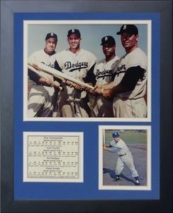 Legends Never Die Brooklyn Dodgers 50's Big Four Framed Photo Collage, 11 by 14-Inch