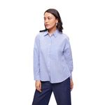 Bombay high Women's Sapphire Blue Oversized High-Low Hem Checks Shirt