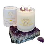 Serenity Crystals Candle Infused with Crystals (Amethyst/Sea Salt & Sage)