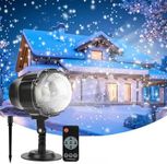 Christmas Snowfall Projector, Yokgrass LED Snow Projector Light Outdoor Holiday Lights IP65 Waterproof with Remote Control Dynamic Falling Snow Effect for Garden, Party, Halloween Landscape Decoration