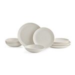 Portmeirion Sophie Conran 12 Piece Coupe Set | Elegant Porcelain Dinnerware Serving Plates | Appetizer, Buffet, Dinner, and Lunch Plates | Dishwasher Safe