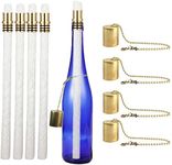 EricX Light Wine Bottle Torch Kit 4 Pack, Includes 4 Long Life Torch Wicks ,Brass Torch Wick Holders And Brass Caps - Just Add Bottle for an Outdoor Wine Bottle Torch