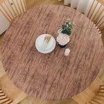 Round Vinyl Fitted Tablecloth with 