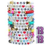 15 PCS Friendship Bracelets with 2 PCS 13 Stickers, Album and Concert Inspired, Gift for Music Fans, Handmade Women Bracelets Kit