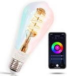 MOES Alexa Smart Light Bulb E27 Vintage, WiFi RGB LED Lamp, Dimmable, 5W, 2700K-6500K Warm White Cold White, Edison Bulb, 16 Million Colours, Compatible with Alexa Google Home - 1 Pack