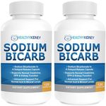 Sodium Bicarbonate 650mg Capsules Delayed Release for Supporting Normal Kidney Function & Kidney Supplement. Sodium Bicarbonate for Acid Relief, Alkalinity 120 Pills 2-Pack